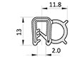 2.0 Millimeter (mm) Clamping Range Black and Blue Edge Sealing Profile and Edge Protector