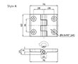 4 M6 Countersunk Screw Holes Black Powder Coated/Chrome Plated Screw-On Hinge with Style A - 2